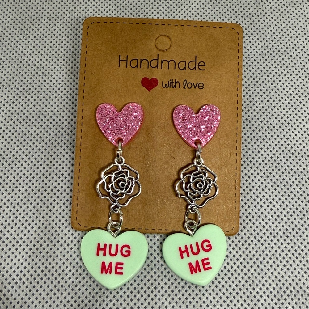 Handmade Valentine’s Day Candy Heart Earrings
